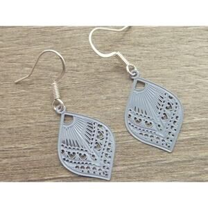 Small Filigree Earrings, Gray